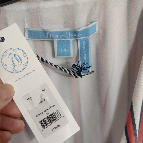 Draper James NWT Stripe Faux Wrap Tank Tie Dress - Picture 9 of 10